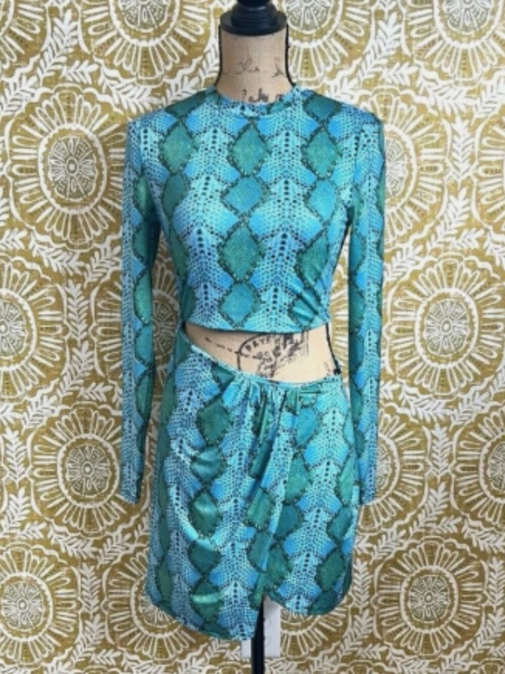 AFRM Snake Print Cutout Dress